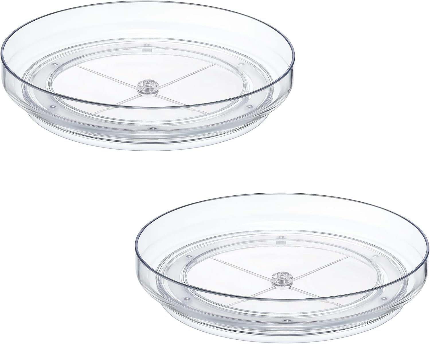 2 Pack, 10 Inch Clear Non-Skid Lazy Susan Organizers – Turntable Rack for Kitchen Cabinet, Pantry Organization and Storage, Fridge, Bathroom Closet, Vanity Countertop Makeup Organizing, Spice Rack