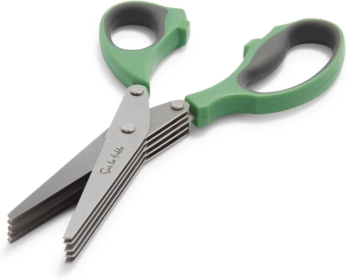 Sur La Table 10-Blade Herb Shears, Stainless Steel Multi-Blade Herb Scissors for Fast Snipping Directly Over Dishes