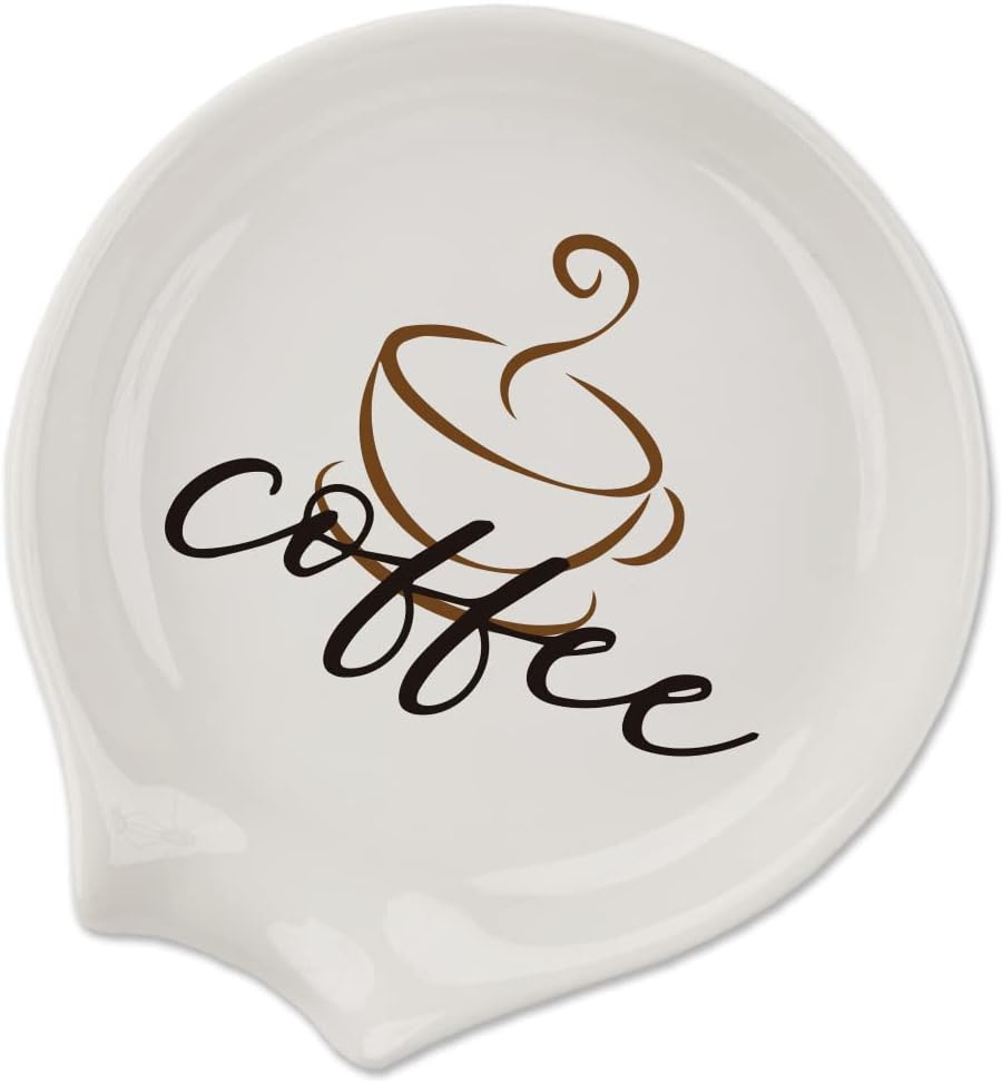Coffee Spoon Rest, Engraved Cute Counter Spoon Holder Funny Farmhouse Home Bar Coffee Station Table Accessories Décor, Gift for Coffee Lovers Girlfriend Wife Husband Anniversary Friends