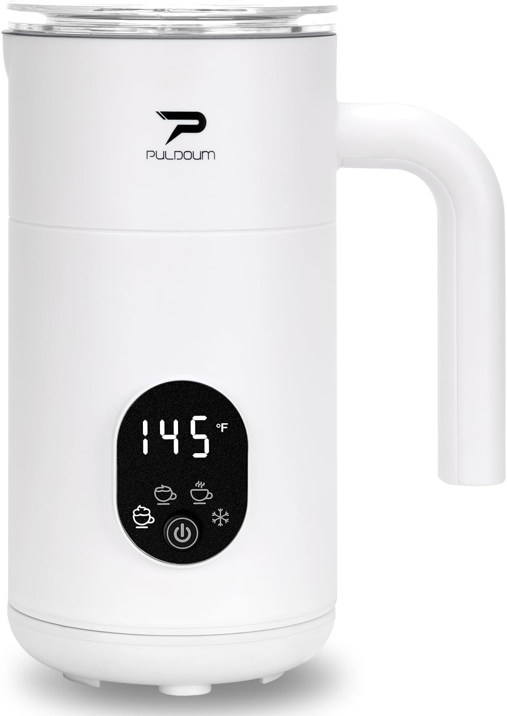 Milk Frother, Electric Milk Frother and Steamer 4 in 1 Automatic Coffee Steamer Frother, 11.8OZ / 350ML Warm and Cold Foam Frother for Coffee,Latte, Cappuccino, Macchiato, Hot Chocolate (White)