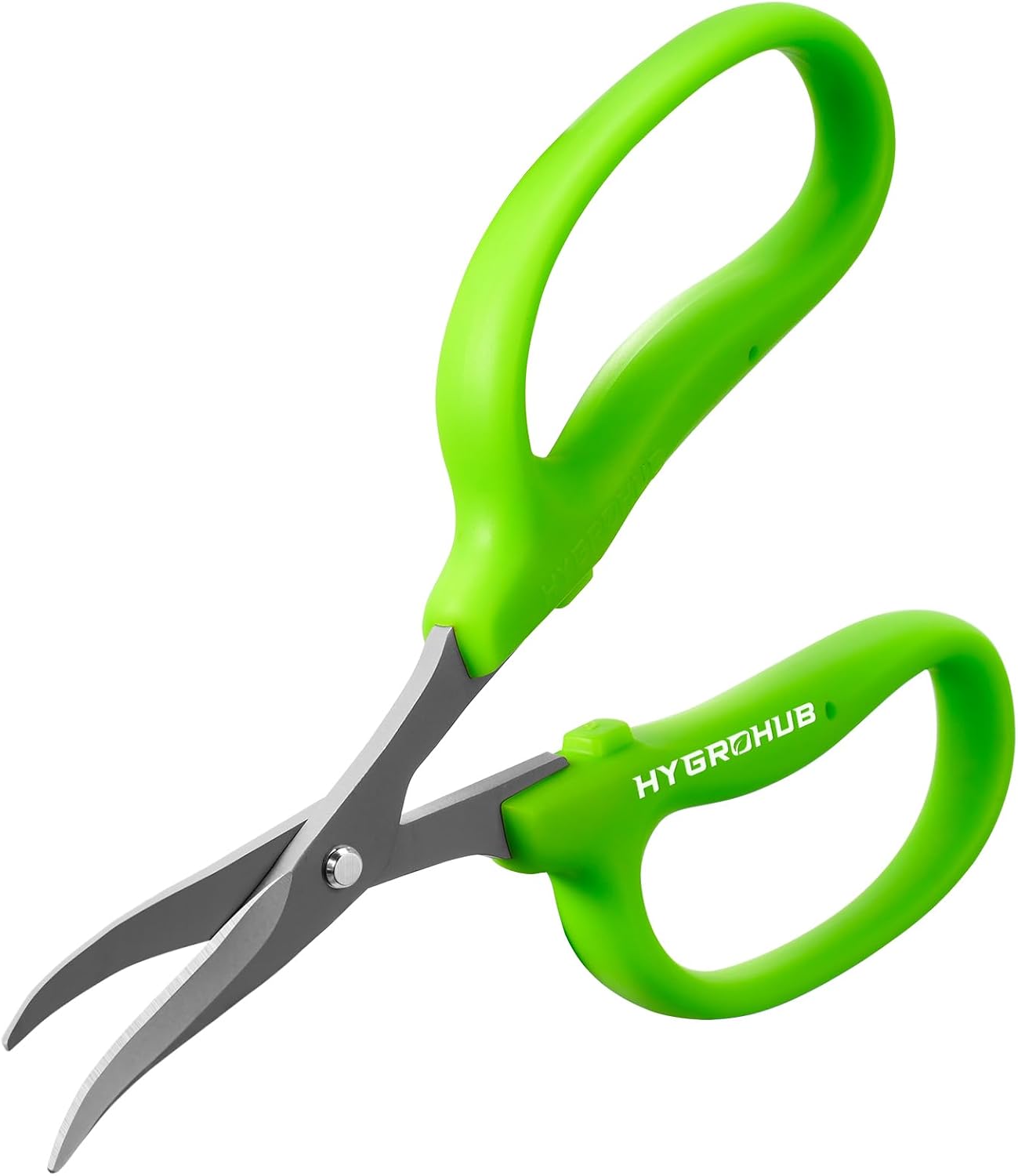 Garden Scissors, 6in Pruning Shears Snips Non-stick Coated Sharp Steel Blades – Gardening Tools Garden Shears for Plants Herb Flowers in Grow Tent and Hydroponics, Curved Blade