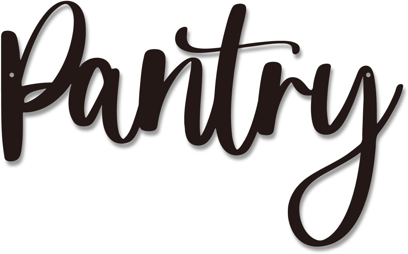 Pantry Word Sign Metal Wall Decor – 12″X7.4″ Pantry Decor for Home Kitchen Restaurant Coffee Shop Store Farmhouse Wall Decor