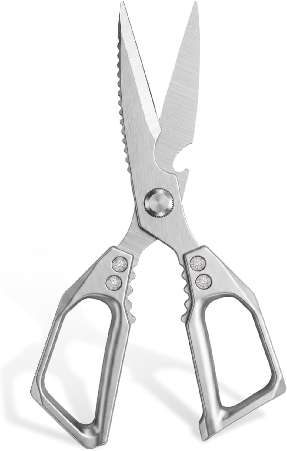 Heavy Duty Kitchen Scissors, Stainless Steel | Sharp Meat Scissors Dishwasher Safe, All-Purpose Food Shears – Sharp Cooking Scissors for Poultry, Silver