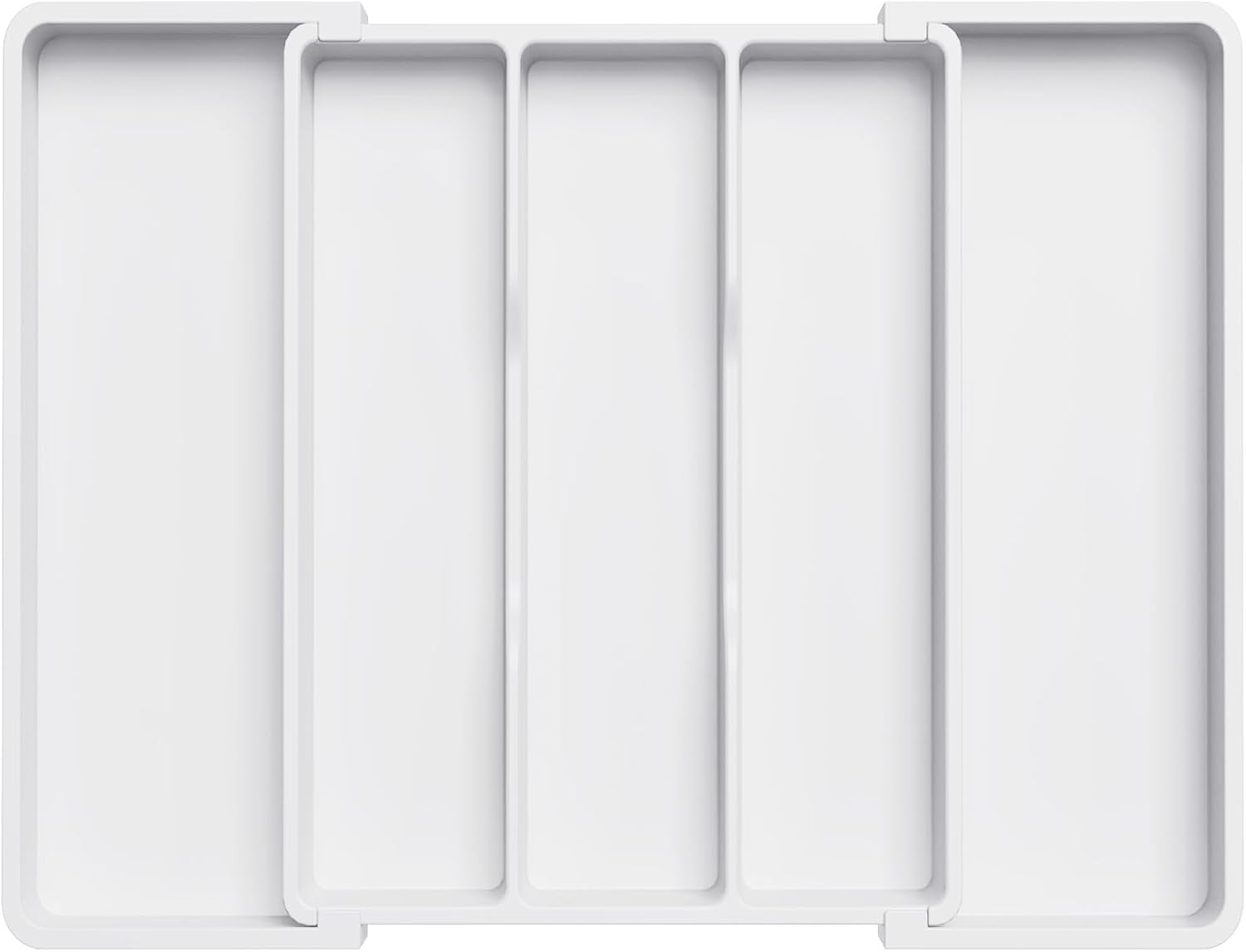 Lifewit Utensil Organizer for Kitchen Drawers, Expandable Cooking Utensil Tray, Adjustable Cutlery Silverware Flatware Holder, Plastic Spatula Tools Storage Divider, 13-22 x 15″, White