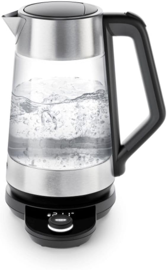 OXO Brew Adjustable Temperature Kettle, Electric Kettle, Glass and Stainless Steel, Holds Temperature for 30 Minutes