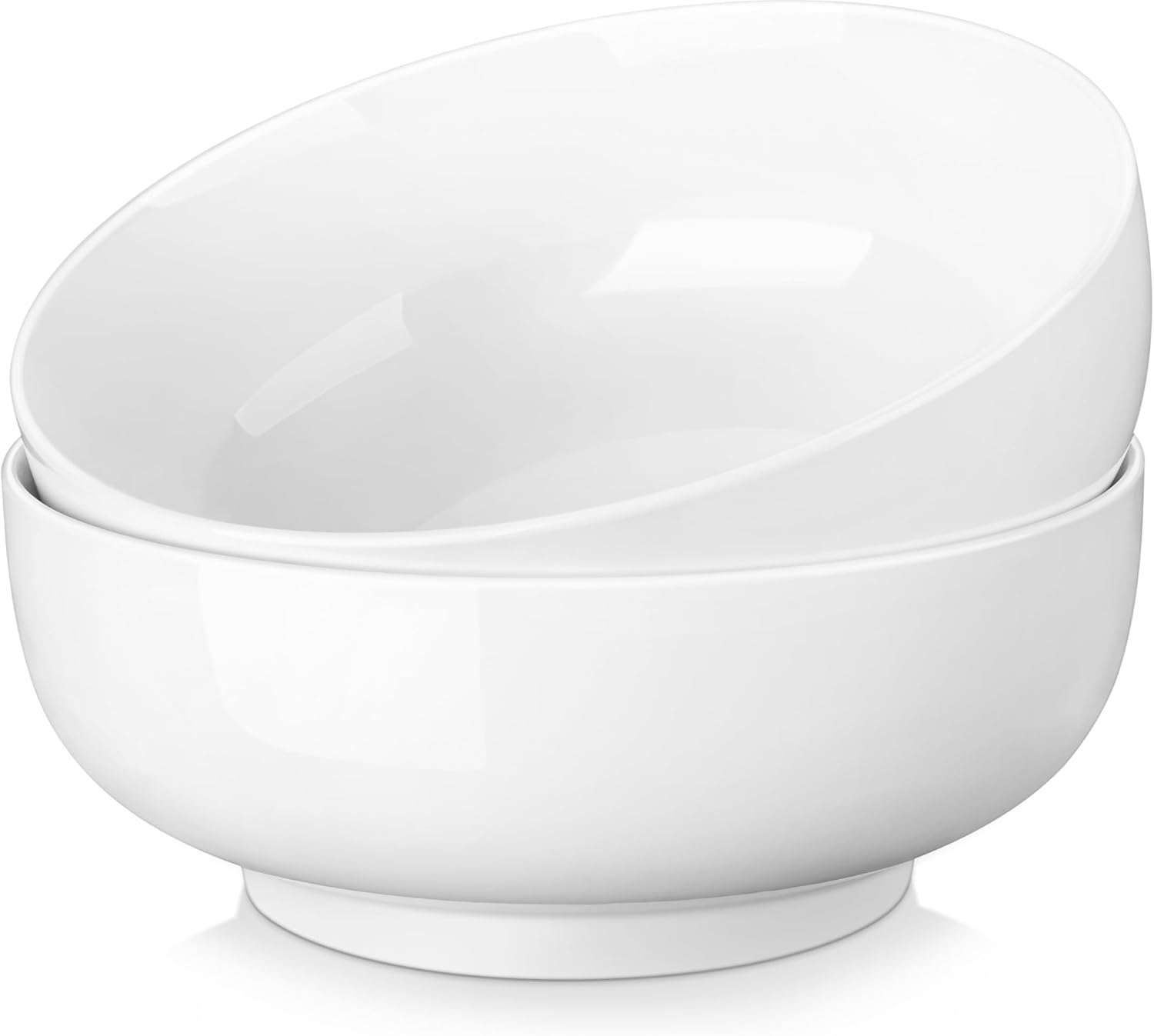 MALACASA Serving Bowls, 114 OZ(10″) Extra Large Salad Bowls Set of 2, Porcelain White Serving Bowls for Salad, Soup, Pasta and Dinner, Large Ceramic Bowl Set for Entertaining, Series REGULAR