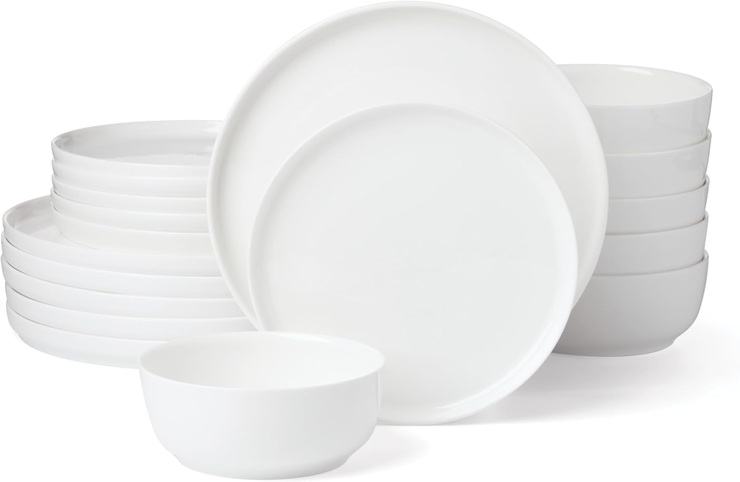Lenox Dinnerware Sets, Modern White 18-Piece Dinnerware Set, Service For 6, Porcelain Material, Dishwasher Safe, Microwave Safe, Bowls, Plates And Bowls, Dinner Dishes, Plates Set (White, 18 Piece)