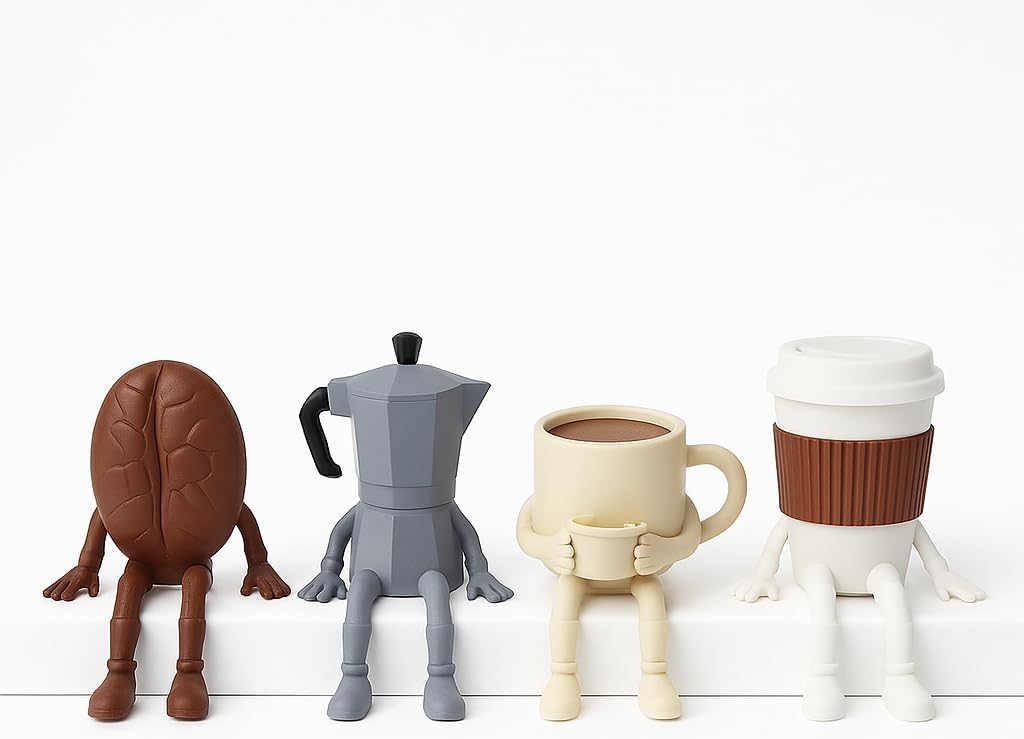 Funny Coffee Figurines Set – Bar Decor – Cute Accessories for Kitchen or Office – Barista Gift