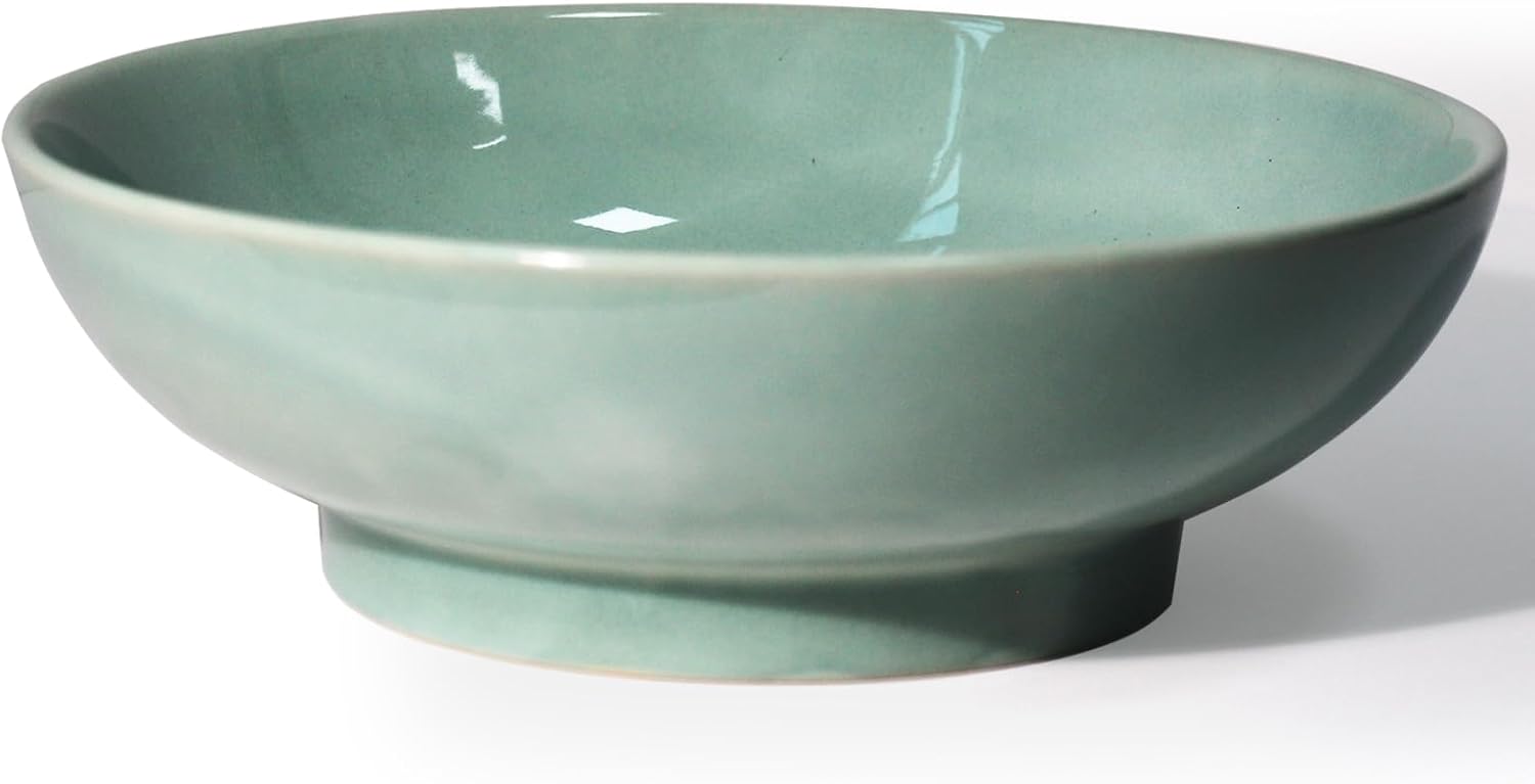10″ Decorative Bowl,Ceramic Fruit Bowl for Kitchen Counter,Coffee Table, Dining Room,Table Centerpiece Bowel,Entryway Key Holder & Jewelry Organizer (Jade green)
