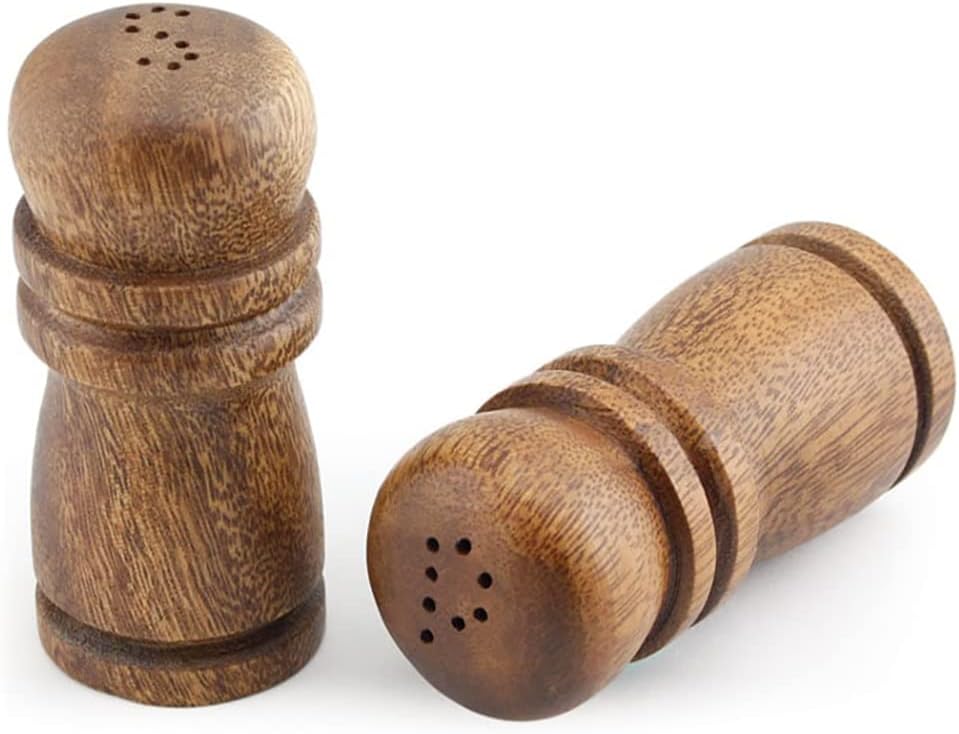 Acacia Wood Salt & Pepper Shakers 4 inch Tall