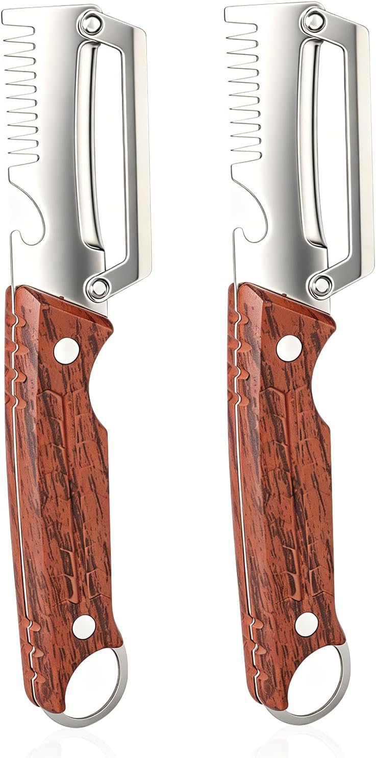 3 in 1 Multifunctional Vegetable Peeler, 2 PCS Zero Snag Wooden Peeler for Fruits and Vegetables, Elite Vegetable Peeler with Wooden Handle and Bottle Opener, for Kitchen Used