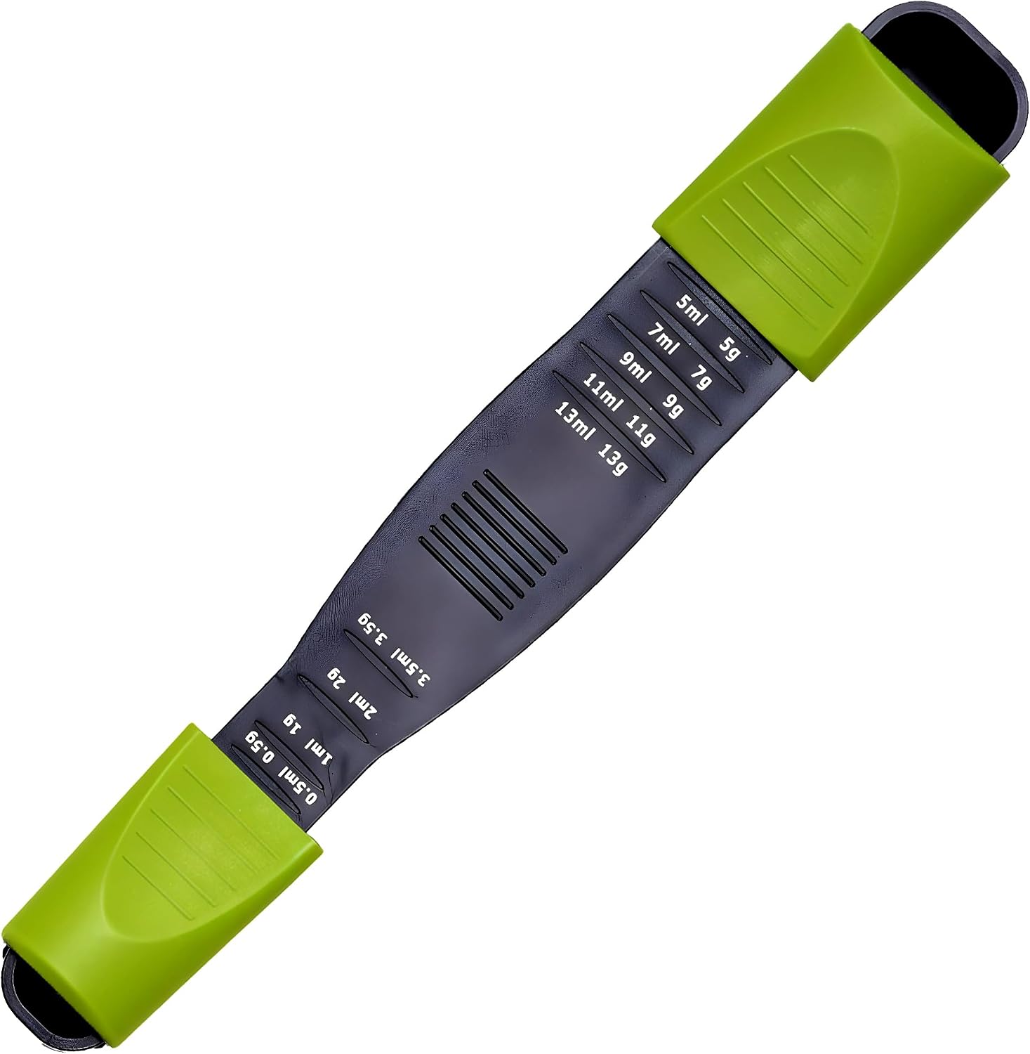 Adjustable Measuring Spoon, 9-in-1 Teaspoon Tablespoon Sliding, Space Saving, 1/8 TSP to 1 TBSP, Dry & Liquid, Double-Ended, Dishwasher Safe, Food-Grade Plastic – Performore, Black & Green