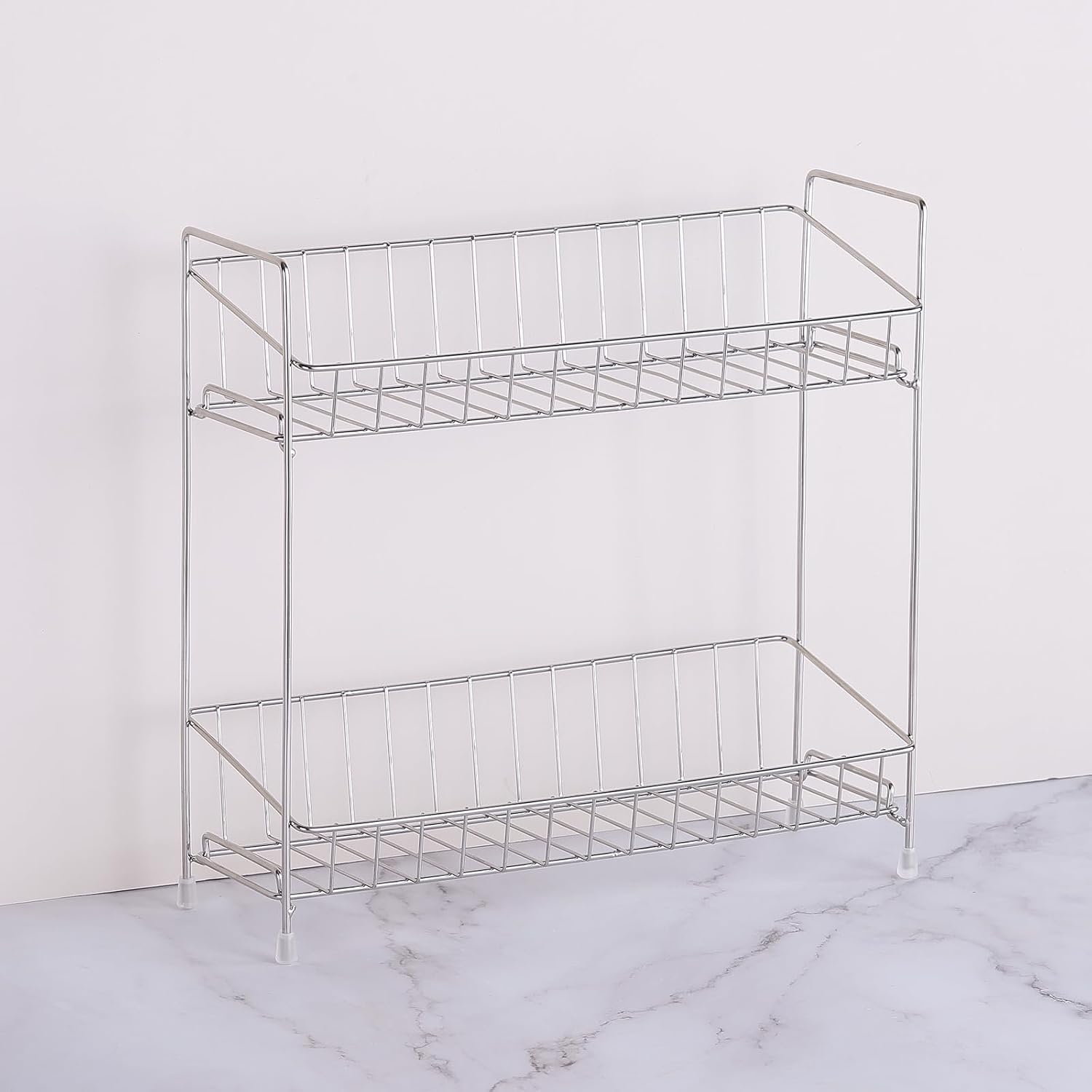 2-Tier Spice Rack Organizer, 304 Stainless Steel Kitchen Counter Shelf