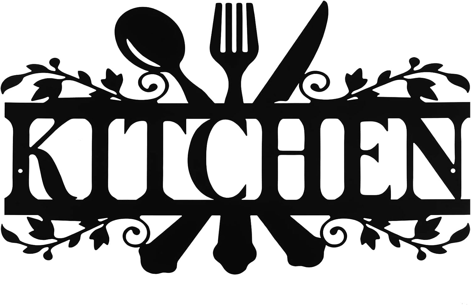 Hotop Black Kitchen Metal Sign, Farmhouse Kitchen Pictures Wall Decor Rustic Wall Art Country Decoration for Home Dining Room Accessories, 14 x 8.8 Inches(Classic Style)