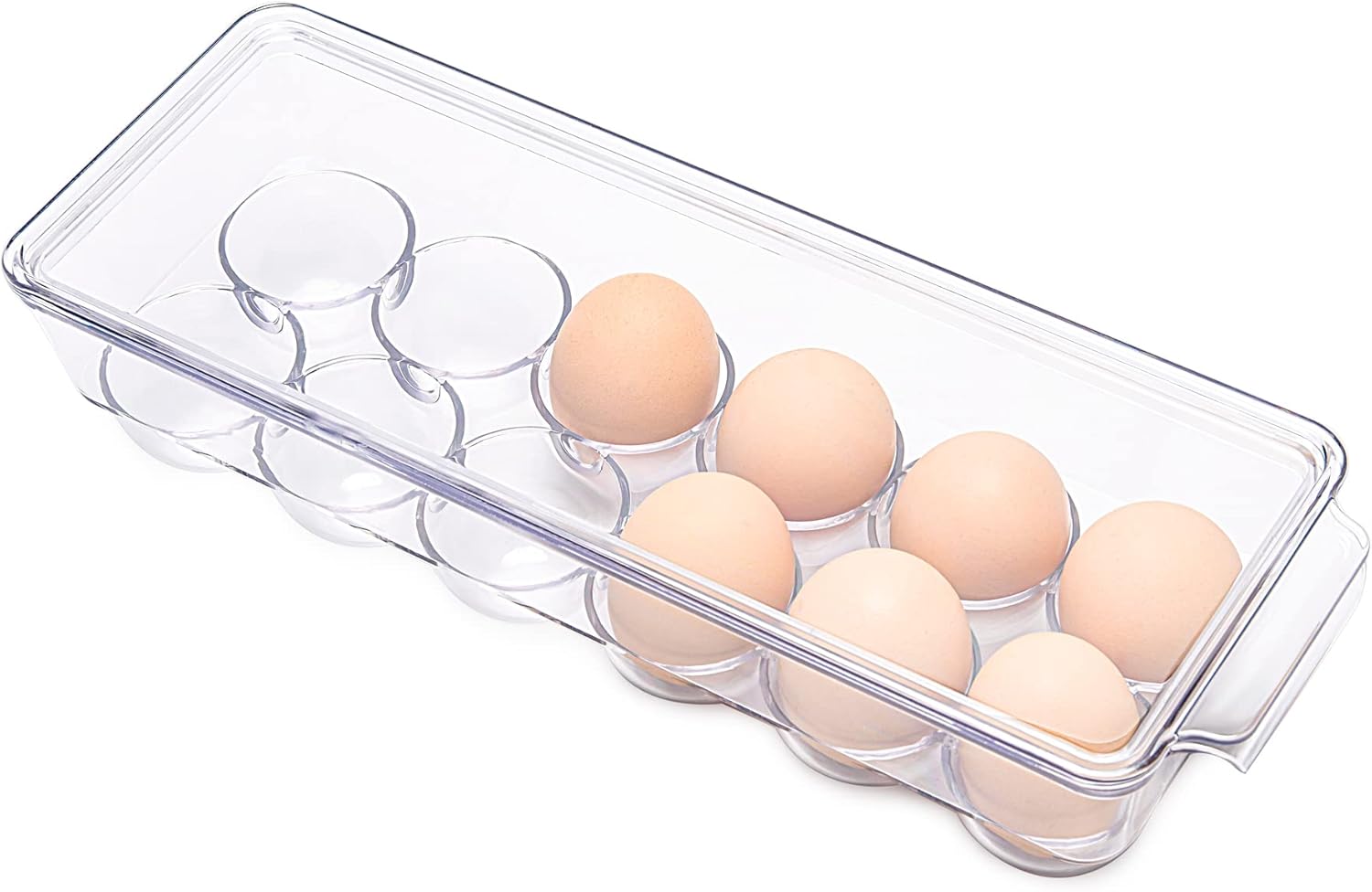 12 Eggs Holder for Refrigerator, Clear Egg Container for Fridge, Kitchen