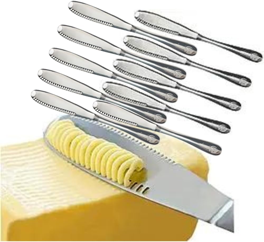 Simple preading Stainless Steel Butter Spreader, Butter Knife – 3 in 1 Kitchen Gadgets (10 Set)