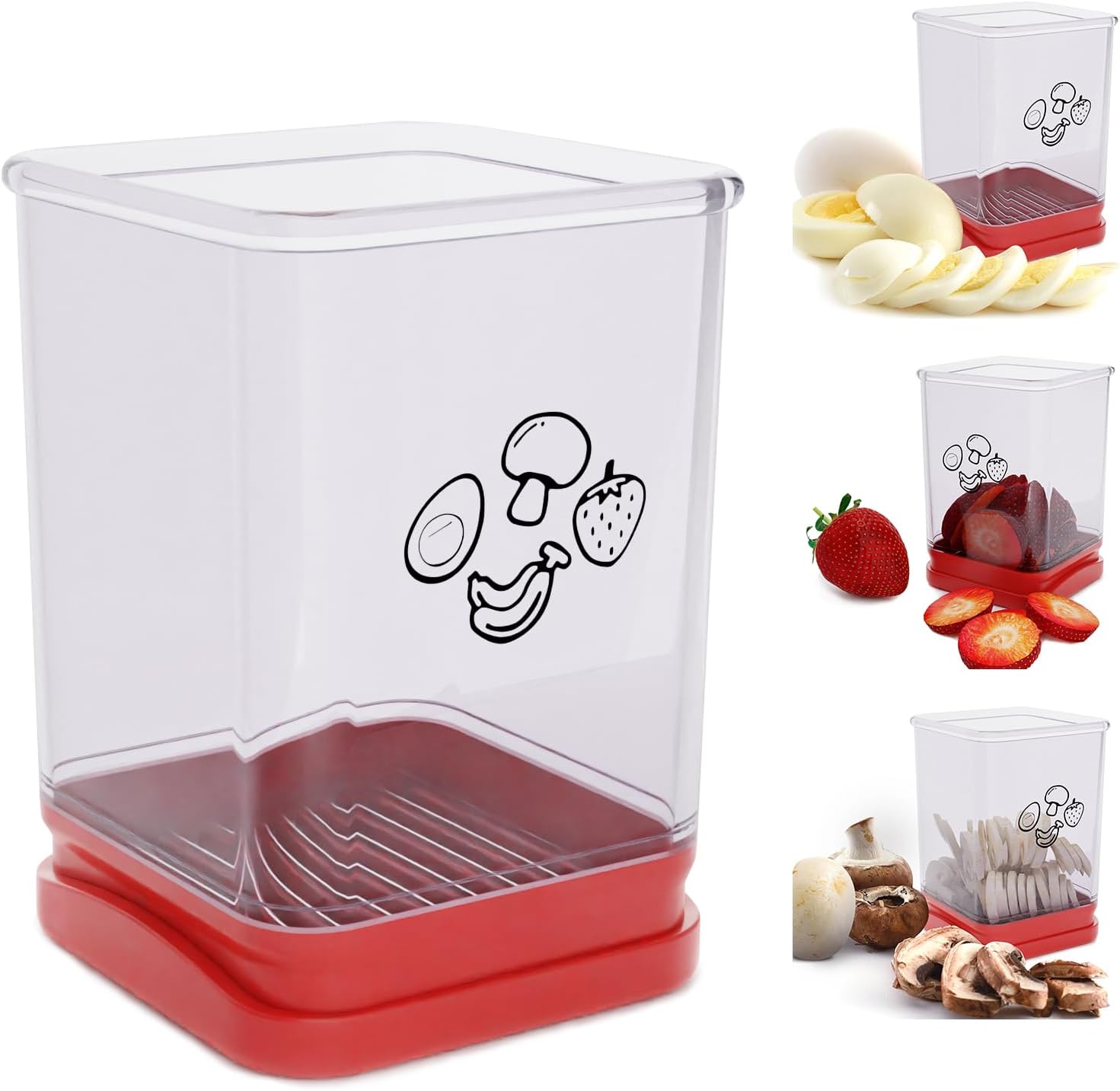 Tewodila Fruit Slicer Cup, Speed Cutter for Strawberry Banana Grape Egg, Stainless Steel Vegetable Cutting Kitchen Gadget, Kitchen Portable Slicing Tool (1 pcs)
