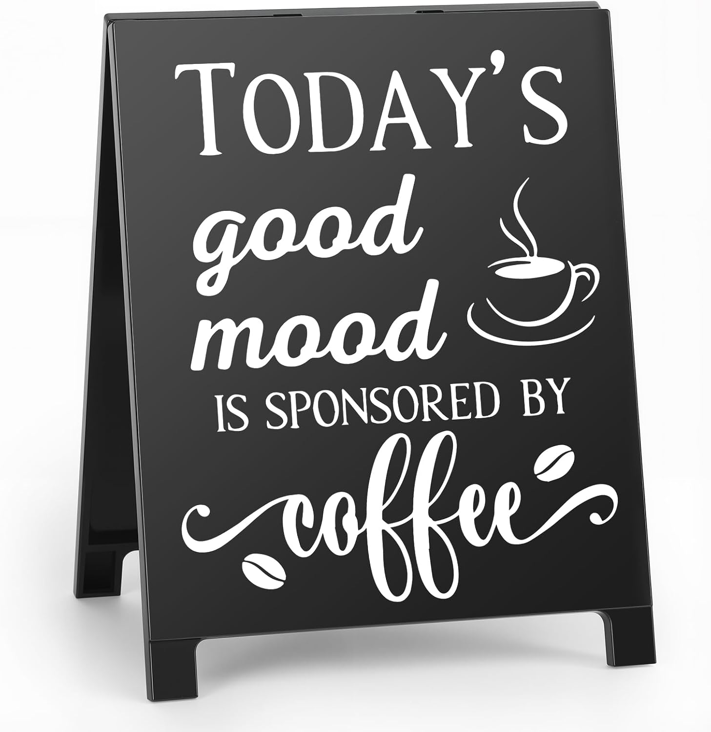Today’s Good Mood Is Sponsored By Coffee Desk Decor Sign Retro Coffees Shop Table Display for Home Office Kitchen Bar Cafe Counter Bookshelf Christmas Gift for Coffees Lovers Barista Friends