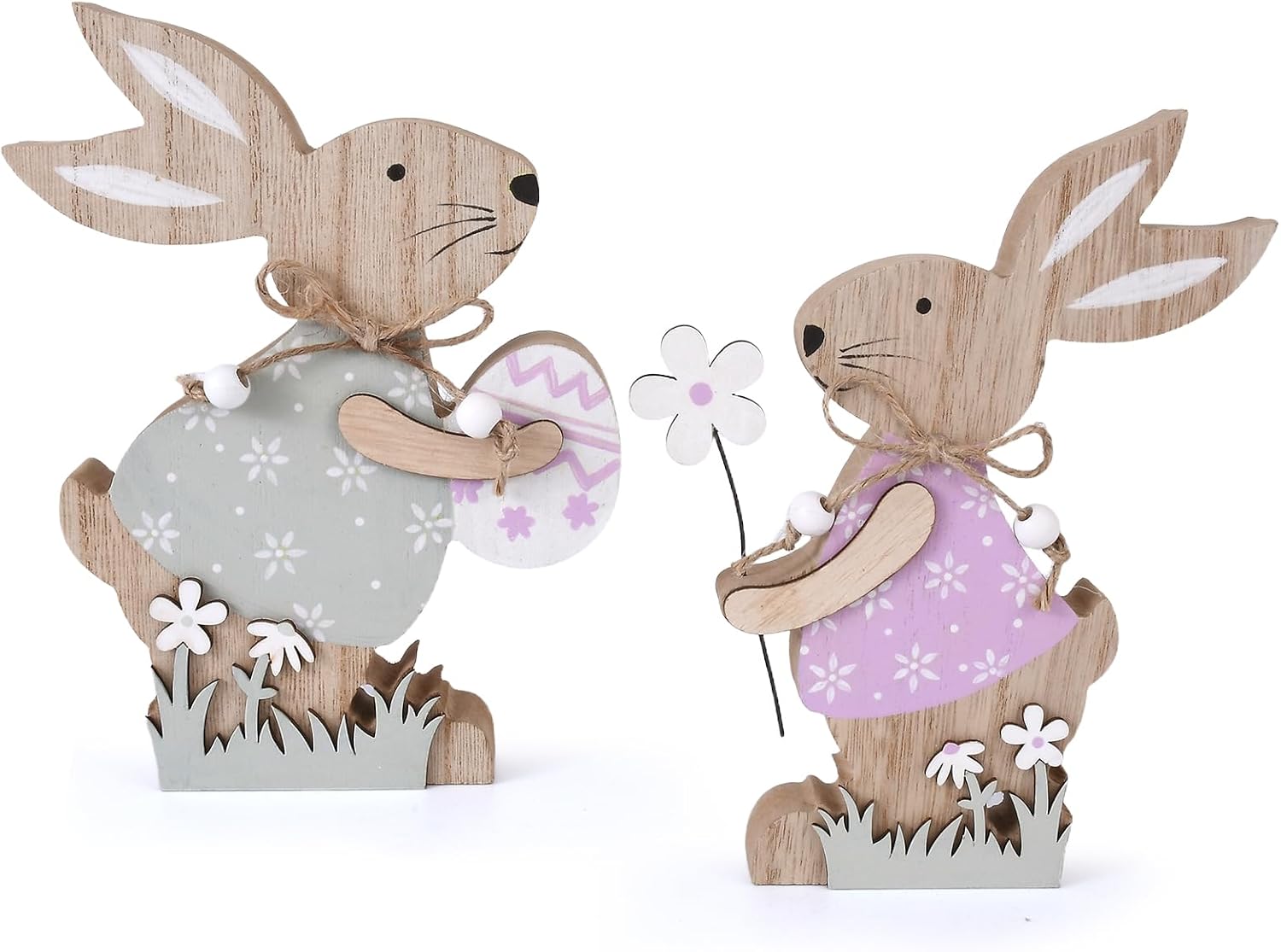 Easter Decorations for the Home Wooden Bunny Decor Sign Farmhouse Rabbit Tiered Tray Decor Easter Rabbit Table Decorations for Easter Party Desk Office Farmhouse Home