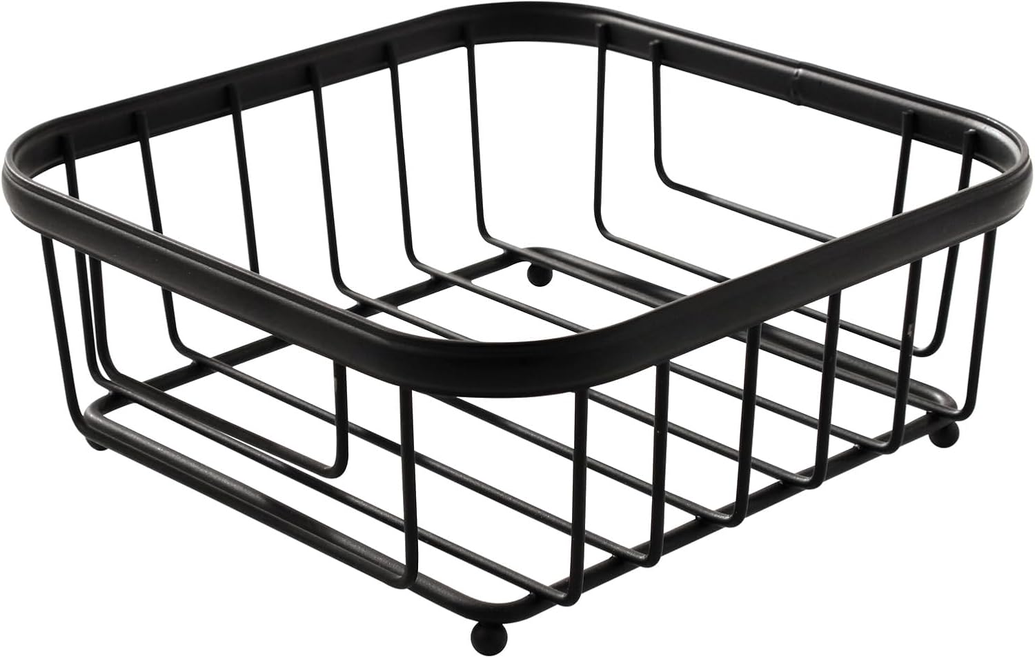 Spectrum Ashley Flat Napkin Holder Basket for Kitchen Counter & Dining Table Decor, Modern Heavy Duty Easy Access Napkin Dispenser for Cocktail Napkins, Black
