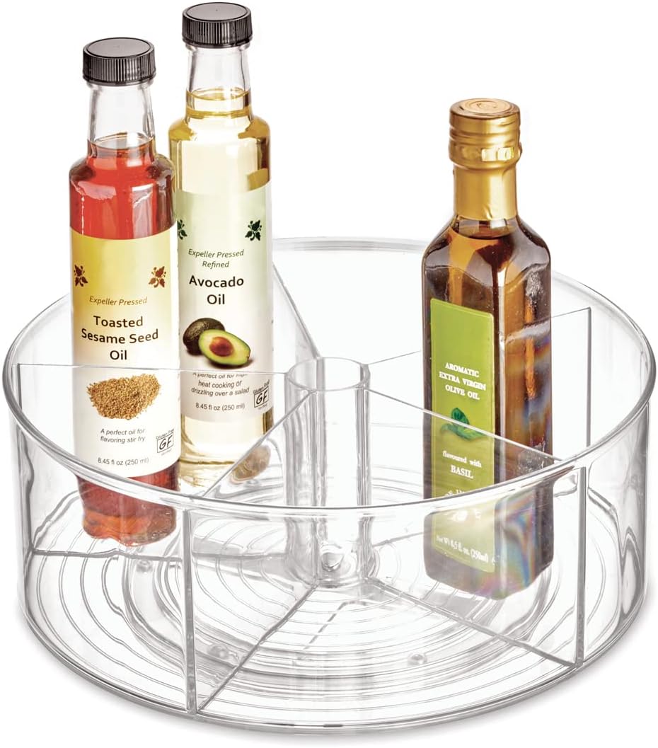 iDesign Recycled Plastic Lazy Susan Turntable Organizer Pantry, Bathroom, General Storage and More, The Linus Collection, 11.5″, Clear | Recycled Plastic, Pantry Organizer, Bathroom Storage, General Storage