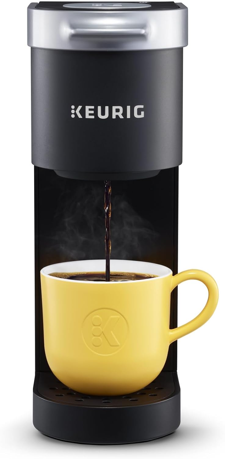 Keurig K-Mini Single Serve K-Cup Pod Coffee Maker, 6 to 12oz Brew size, with Cord Storage, Perfect for Small Spaces, Black | Single-Serve K-Cup Brewer, Brews 6-12 Oz, One-Cup Reservoir, Cord Storage, Under 5 Wide