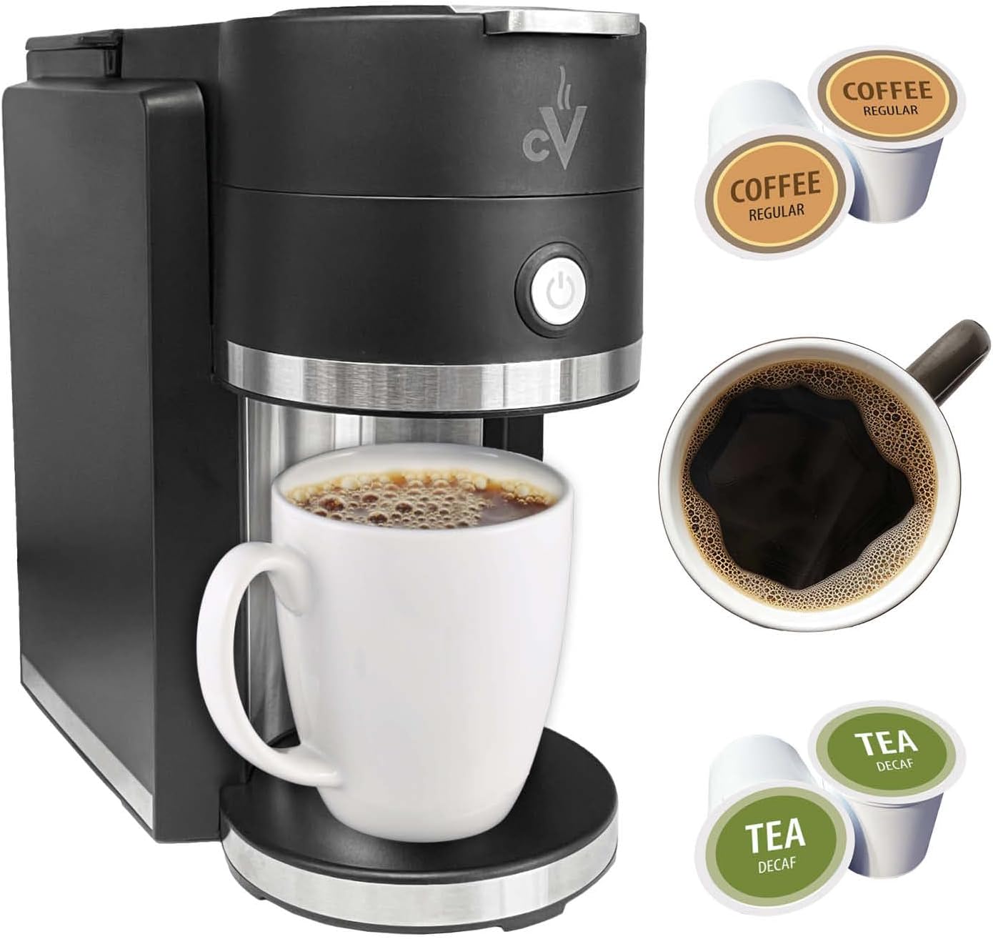 Café Valet Barista Single Serve Coffee Maker, Compatible with K-Cup Coffee Pods, Compact Design