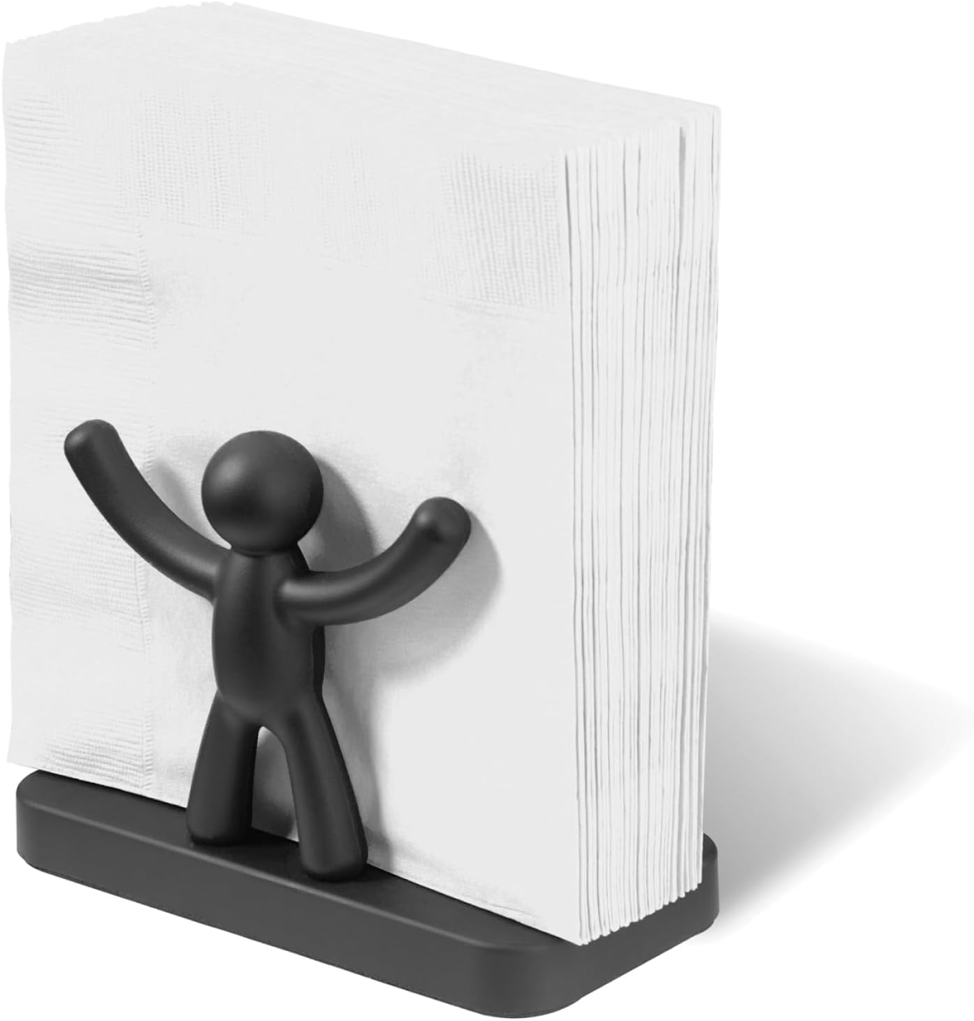 Umbra Buddy Napkin Holder for Kitchen & Dining Room, Holds Various Sizes of Paper Napkins, Black