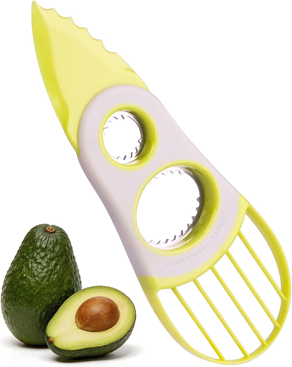 3-in-1 Avocado Tool-Cuts, Pits&Slices Fast, Non-Slip Grip, Dishwasher Safe | Stainless Steel Avocado Cutter and Pitter