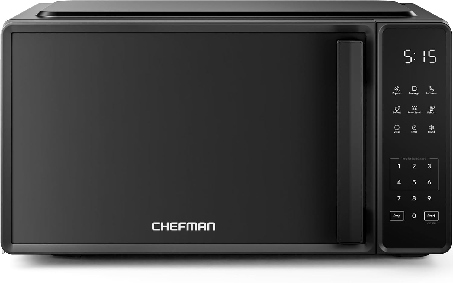 Chefman Countertop Microwave Oven 0.7 Cu. Ft., 700 Watts with 10 Power Levels, 6 Cooking Presets with One-Touch Express Cook, Eco Mode, Child Safety Lock, & Mute Button – Black