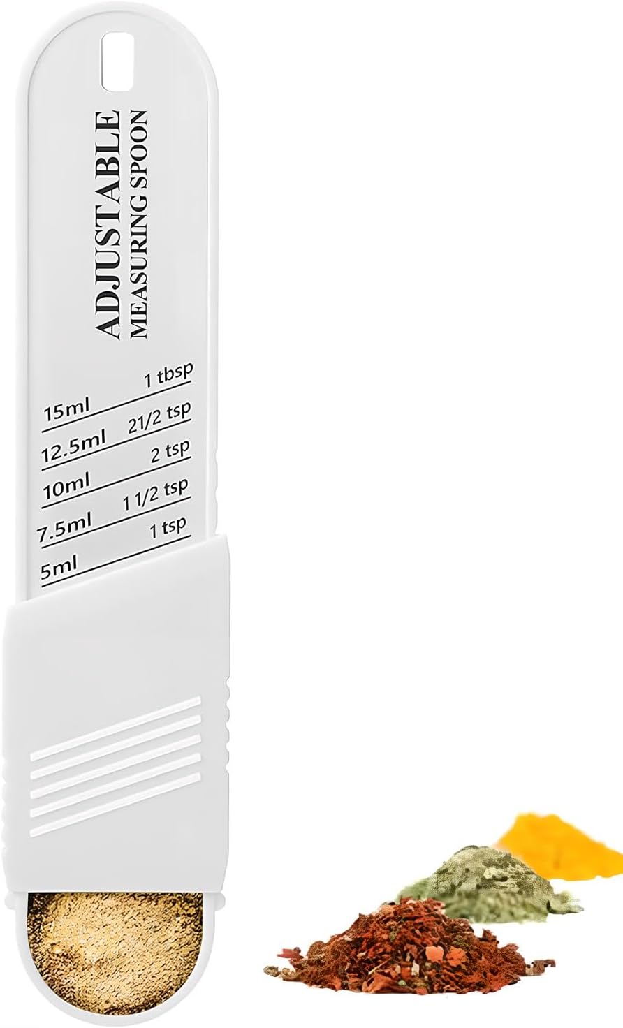 Adjustable Measuring Spoon for Dry and Liquid（White）