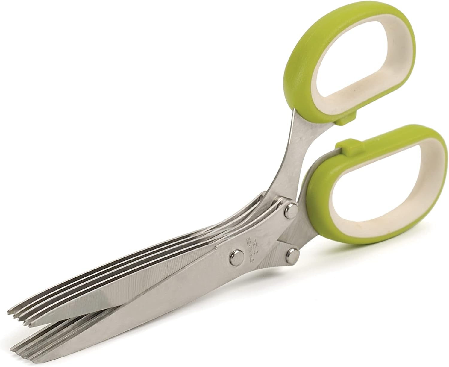 RSVP International Kitchen Tool Collection Herb Scissors with Protective Cover/Blade Cleaner, Dishwasher Safe, 7.75×3.25″