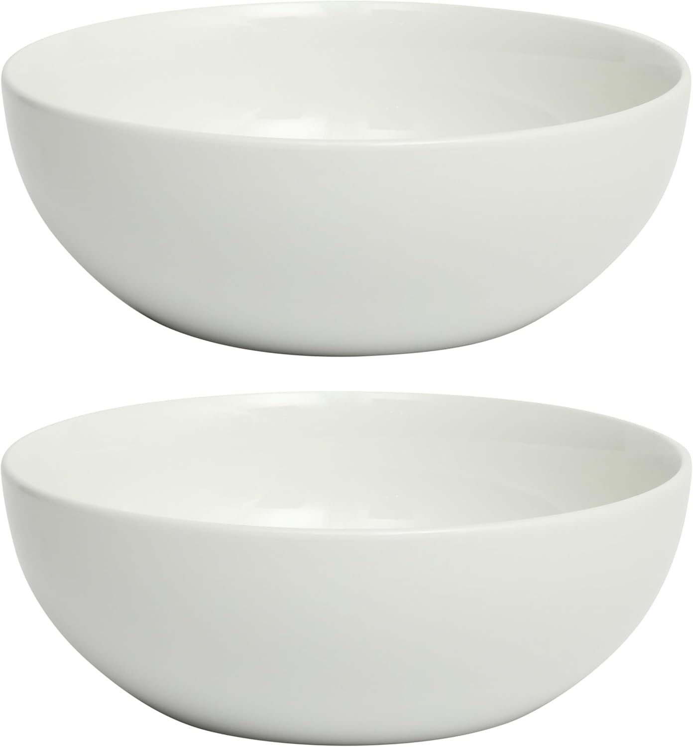 Gibson Home Extra Large Serving Bowls Set of 2-100 oz 10-Inch White Porcelain Salad Bowl Set, Stackable Ceramic Kitchen Bowls, Dishwasher & Microwave Safe