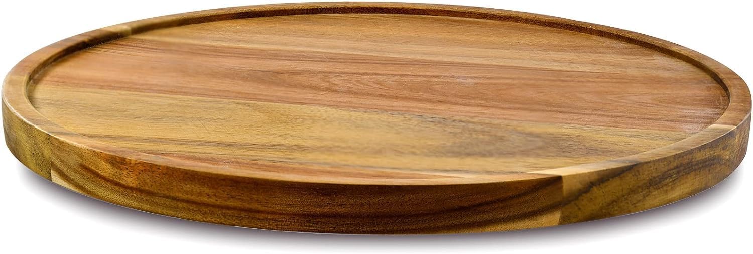 10″ Acacia Wood Lazy Susan Organizer Kitchen Turntable for Cabinet Pantry Table Organization