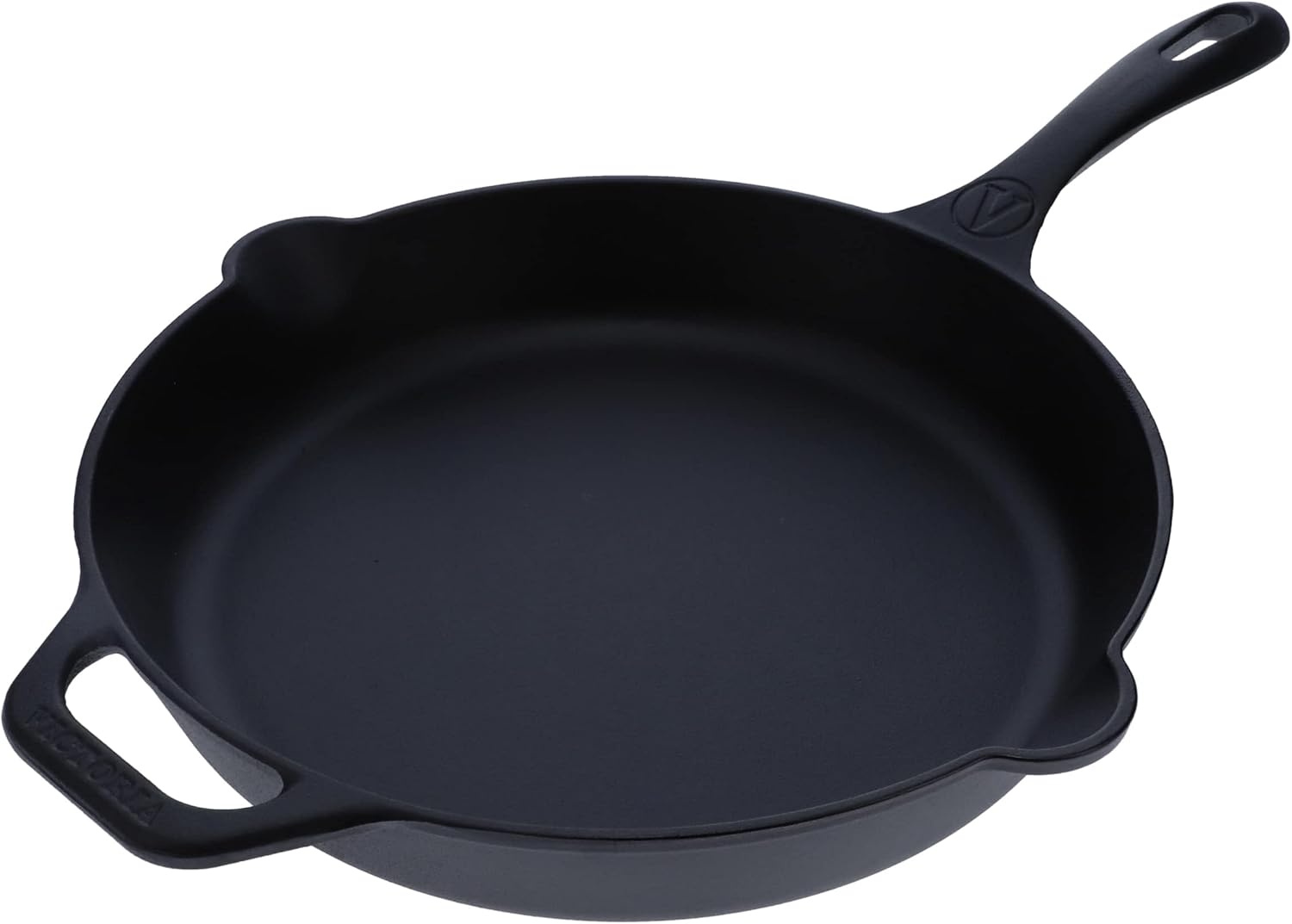Victoria 12-Inch Cast Iron Skillet, Pre-Seasoned Cast-Iron Frying Pan with Long Handle, Made in Colombia