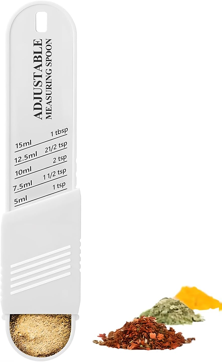 Adjustable Measuring Spoon for Baking,Cooking（White）