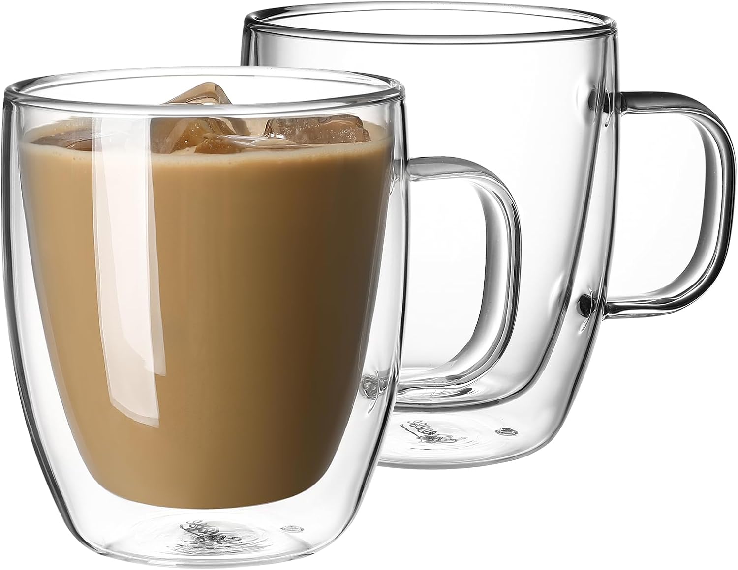 Sweese 12.5 oz Double Wall Glass Coffee Mugs Set of 2 – Insulated for Espresso, Latte, Tea Beverages