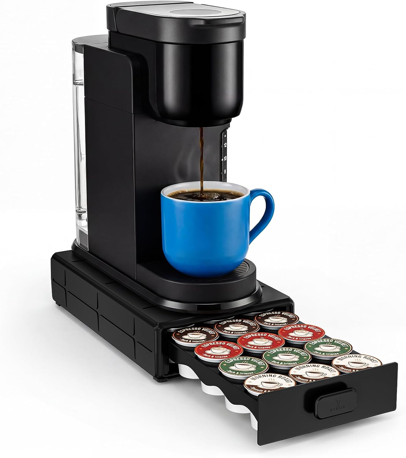 EVERIE Coffee Pod Organizer Drawer for Keurig K-Cup Pods, Holds 18 Pods – Compact, Easy-Access Design with Smooth Glide, Ideal for Small Spaces and Coffee Machines