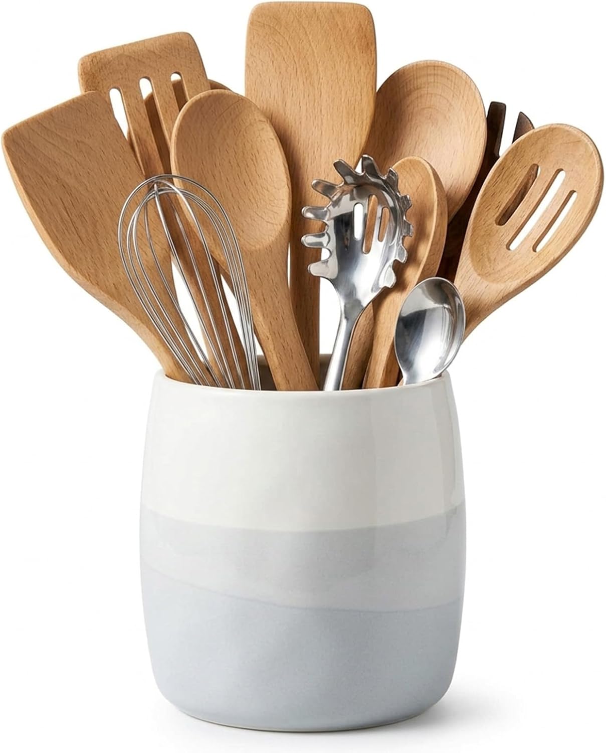 Utensil Holder, Ceramic Kitchen Utensil Crocks for Kitchen Counter Decor, Spoon Holder, Cooking Tool Organizer Gifts for Mom, Cooking Enthusiasts, Chefs, and Homemakers