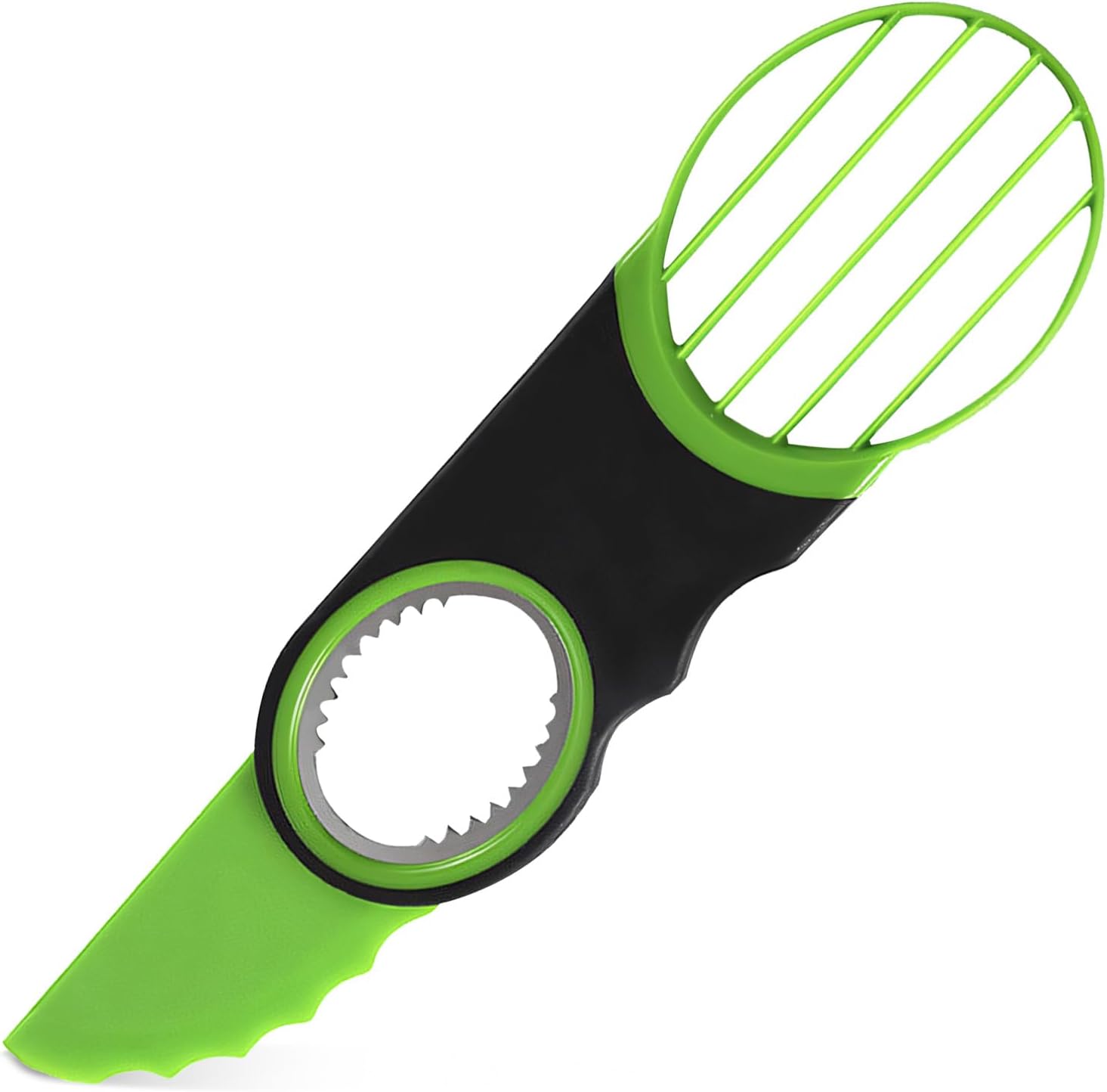 [YQBHDMTM] 3-in-1 Avocado Slicer Knife with Pitter & Peeler, Stainless Steel Blade Avocado Cutter Tool for Slicing, Pitting & Scooping – Dishwasher Safe, Green