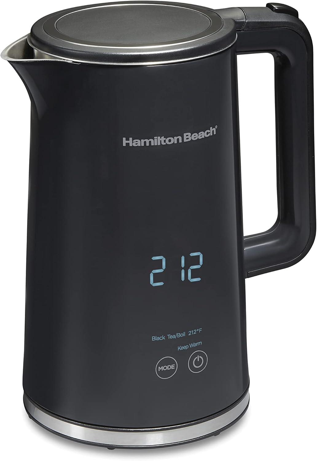Hamilton Beach Digital Temperature Control Electric Tea Kettle, Hot Water Boiler & Heater 1.7L, 5 Preset Modes + Keep Warm, Fast Boil 1500 Watts, BPA Free, Cool-Touch Exterior, Black (41033) | Fast Boiling 1500 Watts |Temp Control + 5 Presets | Cool-Touch Exterior | Auto-Shutoff & Boil-Dry Protection | Black