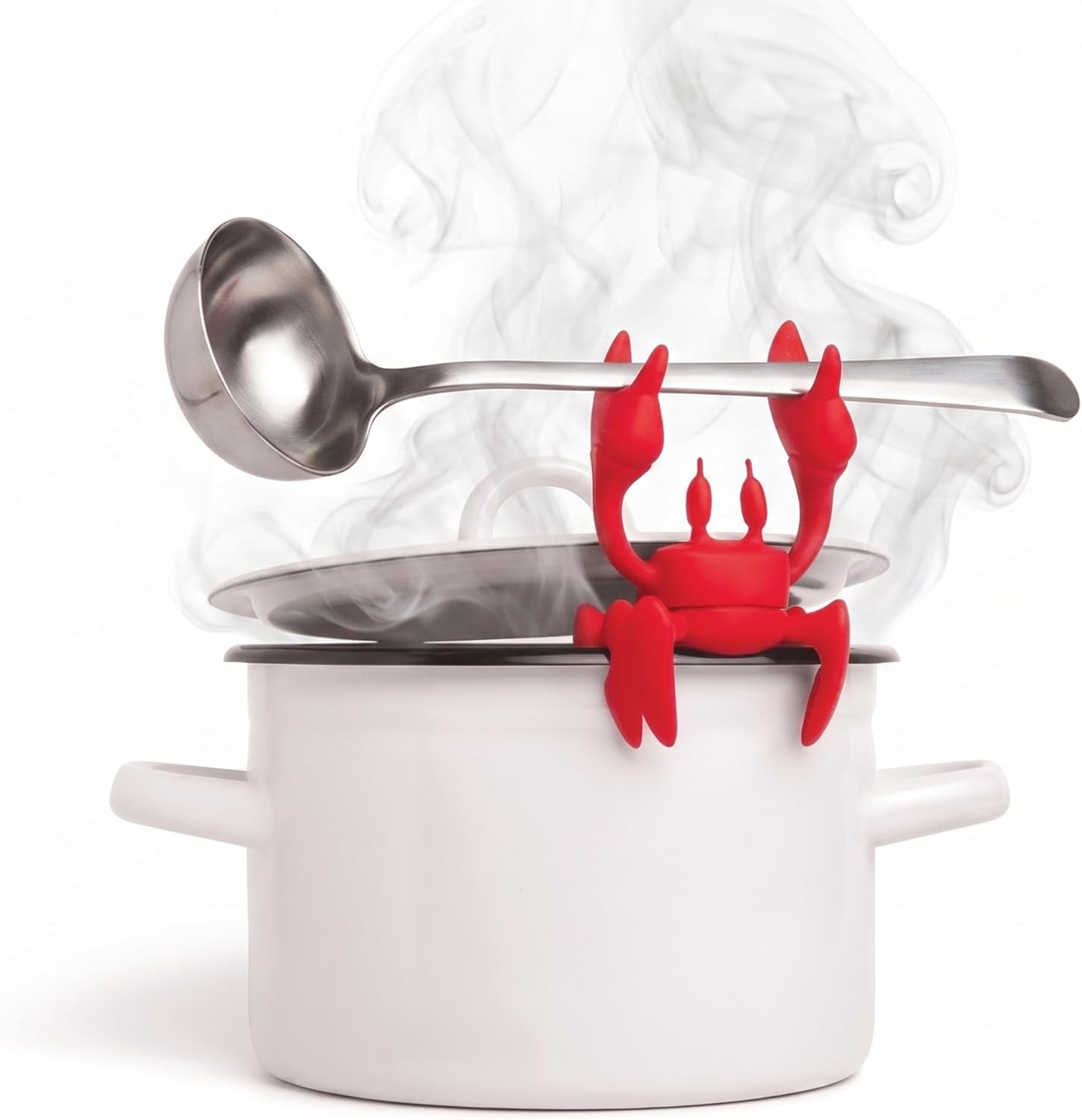OTOTO 2 in 1 Silicone Spoon Rest & Steam Releaser – Large Spoon Holder for Stove Top – Unique and Useful Gift for Cooking – Heat Resistant Utensil Rest, Kitchen Gadgets, Red Gift (Red the Crab)