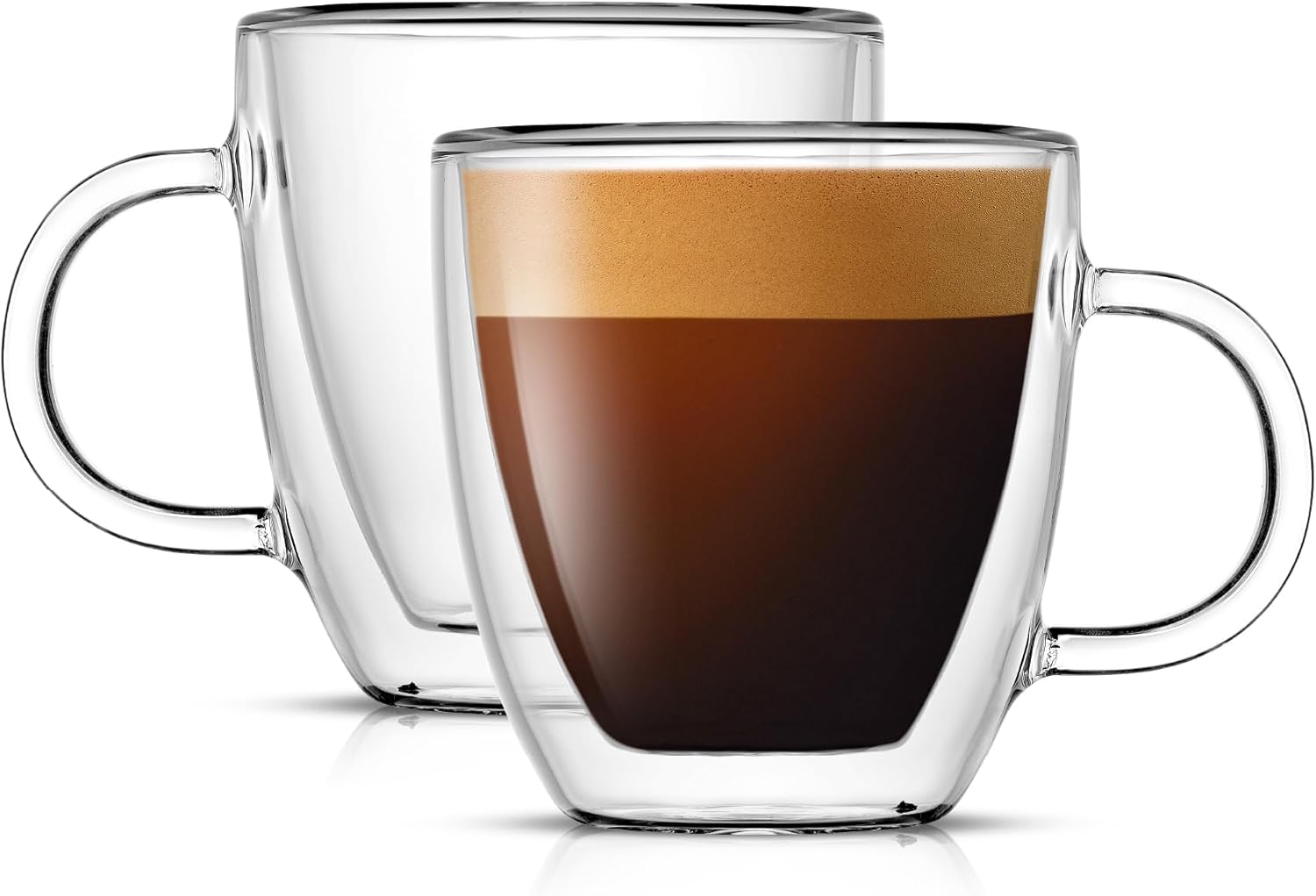 JoyJolt Savor Double Wall Insulated Glasses Espresso Mugs (Set of 2) – 5.4-Ounces