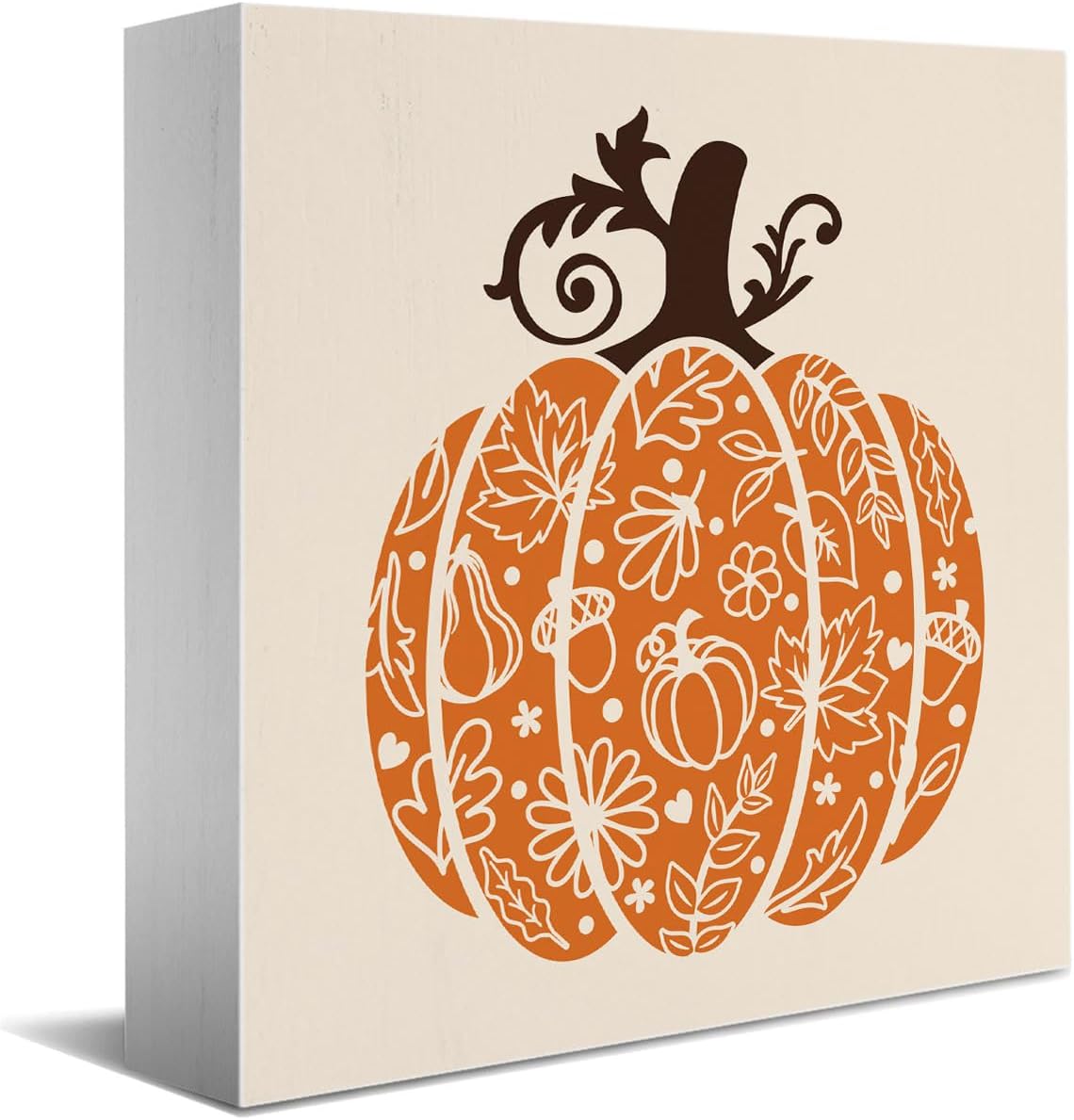 YUANHAO Fall Pumpkin Decor, Fall Decorations for Home, Autumn Pumpkin Decor for Kitchen, Autumn Thanksgiving Holiday Decor for Table 5 x 5 inches