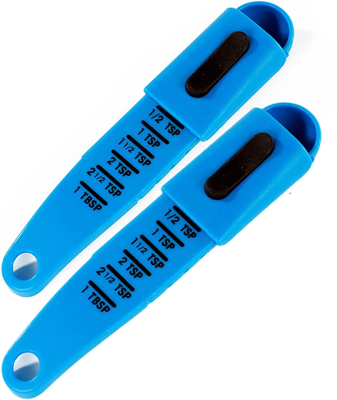 2 PCS Adjustable Measuring Spoon Set,Adjustable from 1/2 Teaspoon to 1， Measuring Dry/Liquid Ingredients,Metering Spoon for Baking,Cooking,Powder (blue)