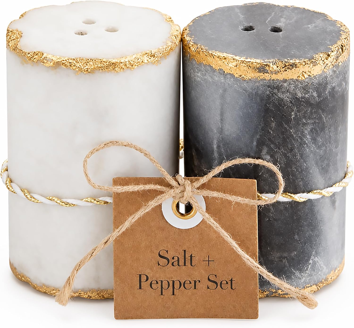 Mud Pie Marble Salt And Pepper Set, Shakers