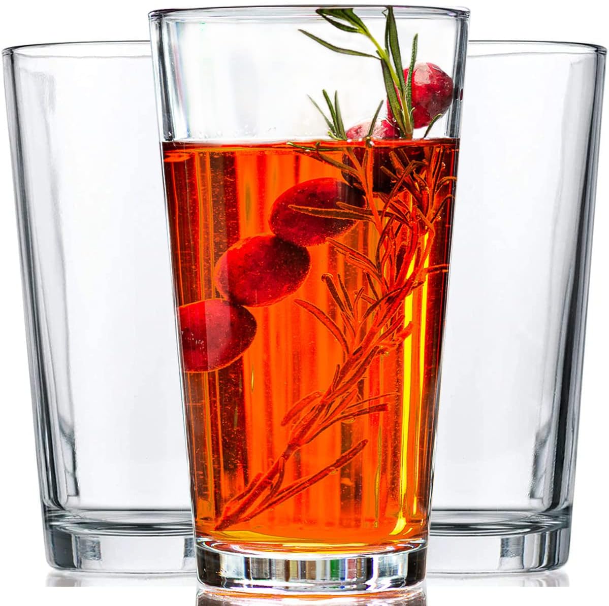Drinking Glasses – Set of 10-16oz. Margarita Glass Cups – Dishwasher Safe Cocktail Clear Heavy Base Tall Beer Glasses, Water Glasses, Bar Glass, Wine, Juice, Iced Tea