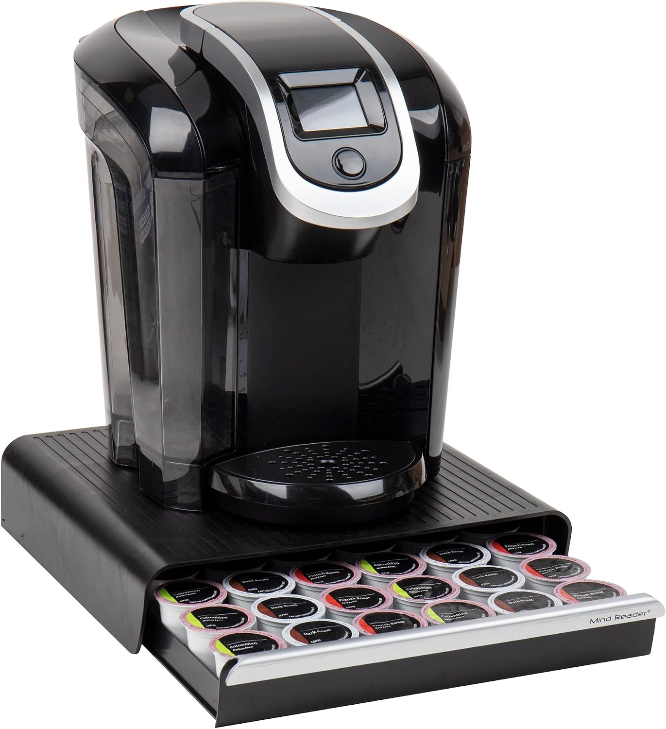 Mind Reader Single Serve Coffee Pod Drawer for 36 Pods, Countertop Organizer, Coffee Station Base, Black
