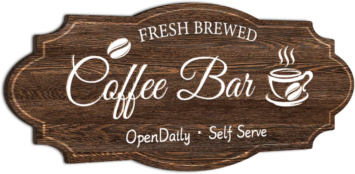Coffee Signs for Coffee Station – Vintage Coffee Bar Accessories for Cafe Station Signs Decorations,Coffee Bar Signs for Wall Decor,Farmhouse Cafe Sign for Home Decor Kitchen,Rustic Kitchen Decor
