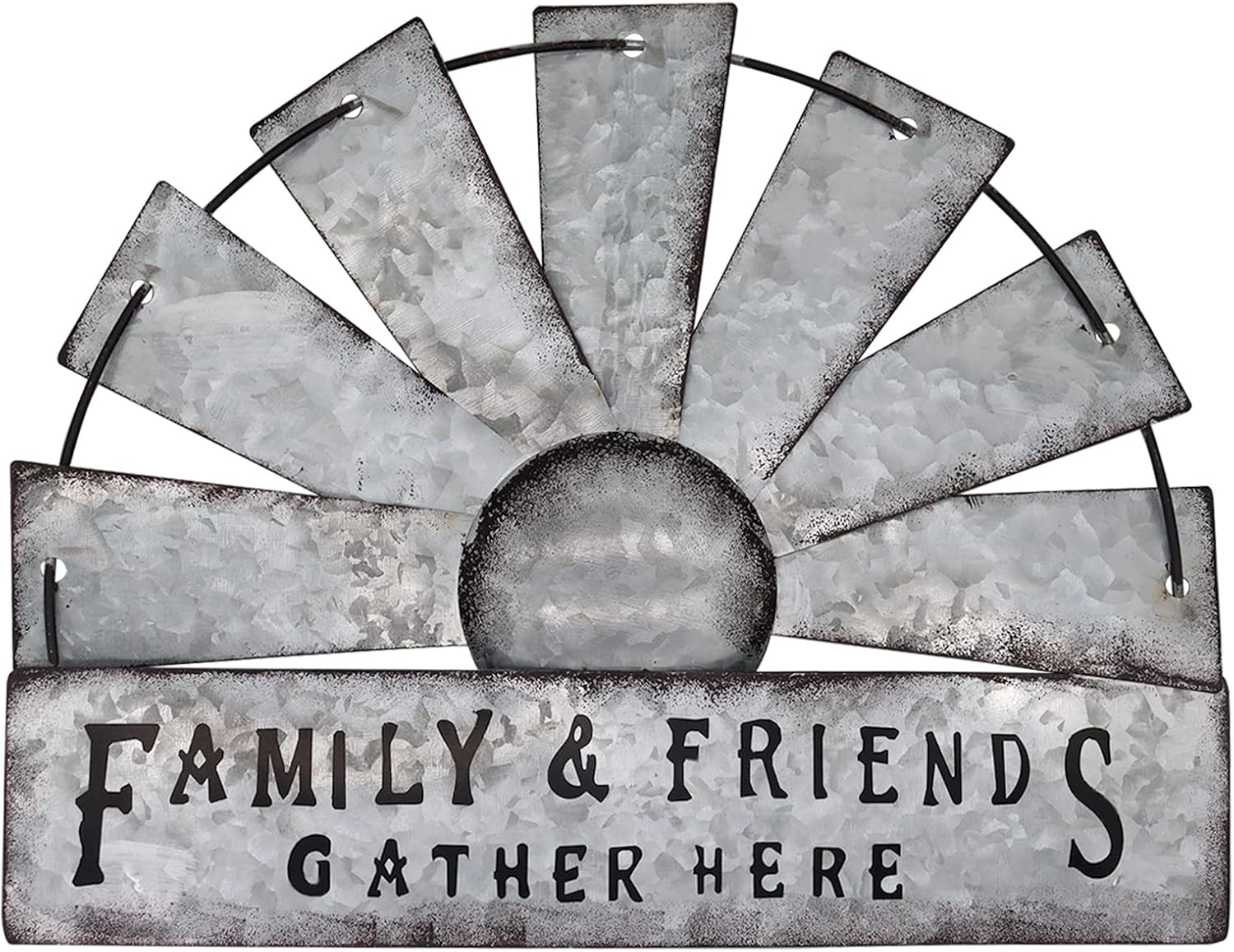 Fleecy day Metal Half Windmill Decor, Rustic Farmhouse Wall Art Decor, Metal Art Wall Decor for Living Home Bedroom Dark Kitchen